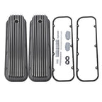 3-11/16" Tall Finned Valve Covers Polished Fits Chevy BBC 396-502 1965-1995