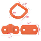 1/2" Thick Orange Bolt-On Forged D Ring 12000 LBS Break Strength (Pack of 4)