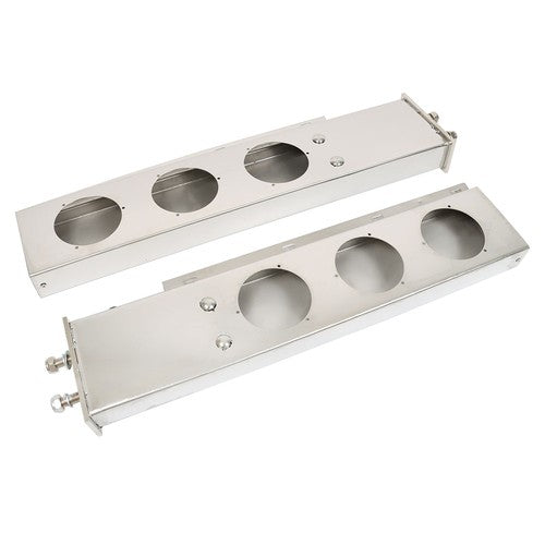 30" Stainless Steel Mud Flap Hanger w/ Light Cutouts Spring Loaded 2 1/2 Pattern