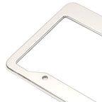 Chrome Stainless Steel Metal License Plate Frame Tag Cover With Screw Caps 2 Pack