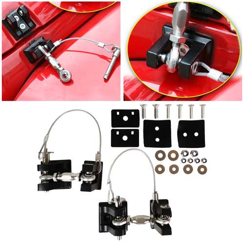 Hood Latches Hood Lock 2pcs Aluminum Catch Locking Kits for Jeep Wrangler JK JL