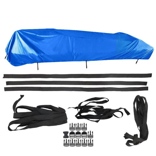 21-24FT Heavy Duty Trailerable Pontoon Boat Cover Beam Width Up to 102" Blue