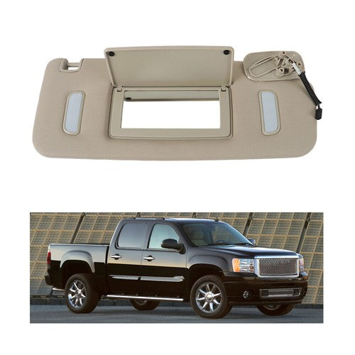 Gray Passenger SunVisor WIth Lighted For Silverado Sierra Tahoe Yukon 2007-2014
