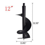 12" Earth Auger Drill Bit 3/4" Shaft For Gas Powered Post Fence Hole Digger US