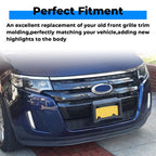 Glossy Black ABS Front Bumper Grille Trim Molding for 2011-2014 Ford Edge 3 Piece