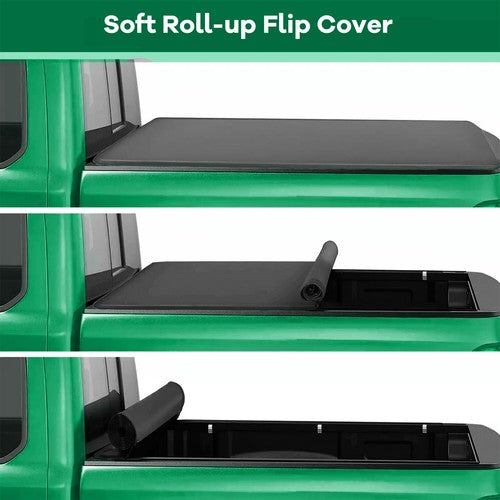 6.5FT Soft Roll Up Tonneau Cover Truck Bed w/Lamp For Ford F150 Heritage 97-04