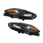 Fit For Dodge Dart 2013-2016 LH+RH Headlights Replacement Halogen Black Housing