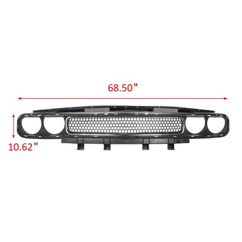 Front Bumper Grille Black Chrome Trim Molding for 2008-2014 Dodge Challenger