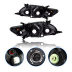 Headlights Headlamp Pair Black Housing for 2011-2013 for Toyota Corolla LE XLE