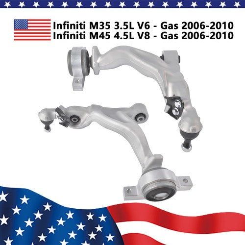2* Front Lower Control Arms & Ball Joint for 06-10 Infiniti M35 M45 Sedan RWD