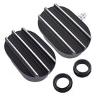 Oval Finned Black Aluminum Push-in Breather & PCV Kit 1-1/4" Valve Cover Holes