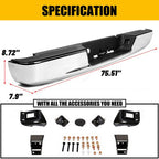 Rear Bumper Black Step for 2002 2008 Dodge Ram 1500 2003 2009 Ram 2500 3500