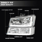 LED Headlights and Bumper Light for 2003-2006 07 Chevy Silverado 1500 2500 3500