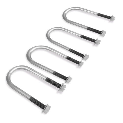 Trailer U Bolt Kit for 2 Inch Axle Tube 6 Inch Long Set Of 4 Bare Metal