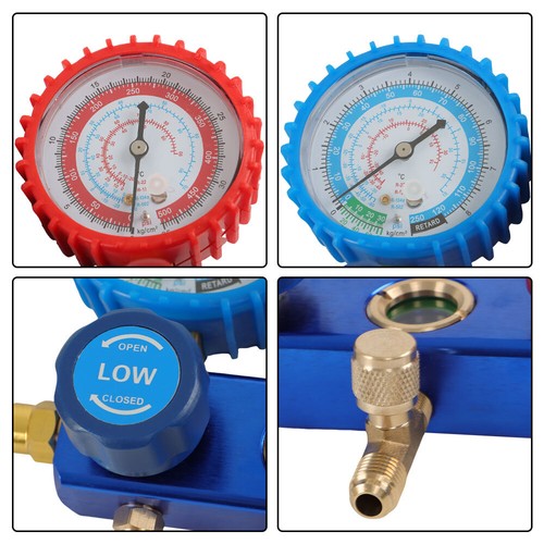 110V 60Hz & A/C Refrigeration Kit Manifold Gauge Air Vacuum Pump 4CFM HVAC 1/3HP