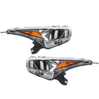 Pair Headlights Assembly Set Fit Clear Lens Chrome For Nissan Versa 2020-2021