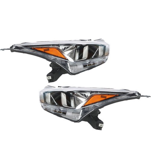 Pair Headlights Assembly Set Fit Clear Lens Chrome For Nissan Versa 2020-2021