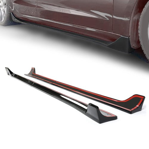 Side Skirts Extension Rocker Panels Black for Tesla Model 3 2017 2023