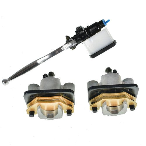 Front Brake Calipers Pads + Brake Master Cylinder For Arctic Cat 250 300 400 500