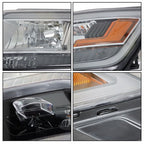 Left LH Fit For Ford Explorer 2016-19 Halogen W/LED DRL Headlight Chrome Housing