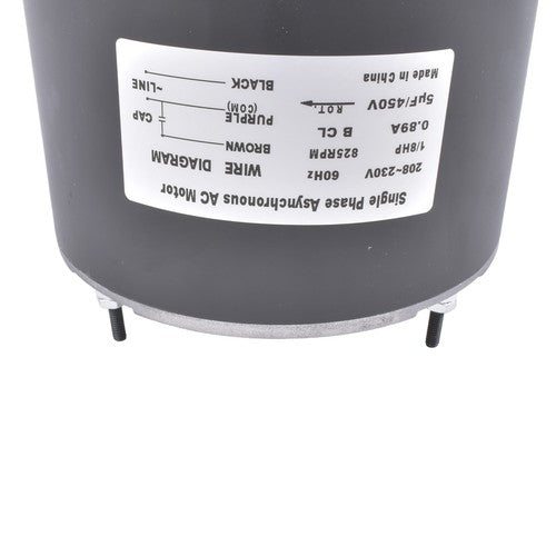 1/8 HP 230 V Condenser Fan Motor 825 RPM Speed Copper with Capacitor MOT12215