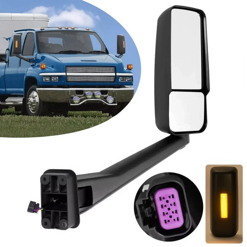 Power Mirror Heated with Light Passenger Side for Chevy Kodiak C4500 C5500 2003 2009