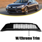 For 2016 2017 Honda Accord Honeycomb Front Lower Grill w/chrome Trim 71152T2FA50