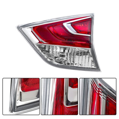 Right Tail Light Fit For Nissan Rogue 2014-2016 Lamp RH LED Clear&Red Lens Rear