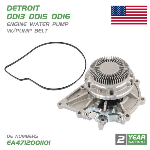 For Detroit DD13 15 16 Variable Speed Water Pump W/Belt EA4722001601 A4712001101