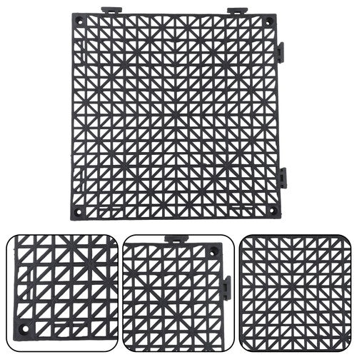 50Pack 12 x12in Interlocking Drainage Floor Tile Modular Interlocking Tile Black