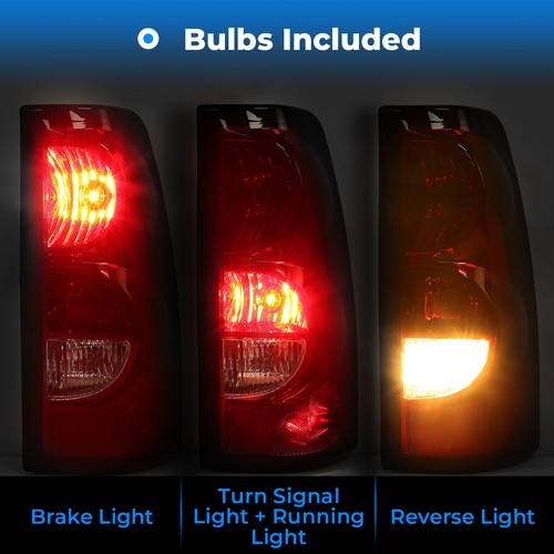 Rear Brake Tail Lights for Chevy Silverado 1500 2500 3500 HD 2003 2006 with Bulb