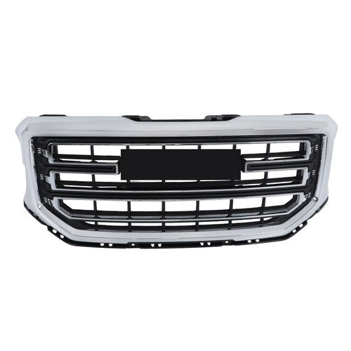 Black Fit For GMC Sierra 1500 2016-2017 2018 Chrome Front Bumper Upper Grille