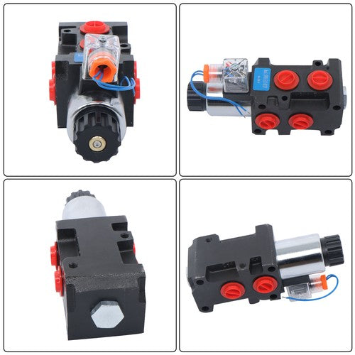 13GPM Hydraulic Adjustable Variable Flow Control Valve 6 Port 12V DC