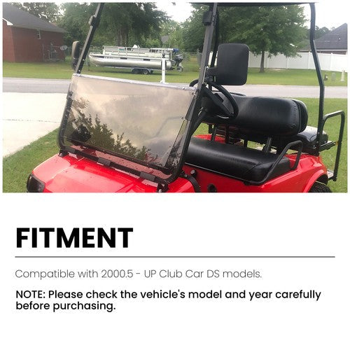 For Club Car DS 2000.5 -UP Golf Cart Folding Tinted Windshield Windscreen