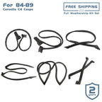 New Full Weatherstrip Kit Set Weather Strip Seal For 84-89 Corvette C4 Coupe
