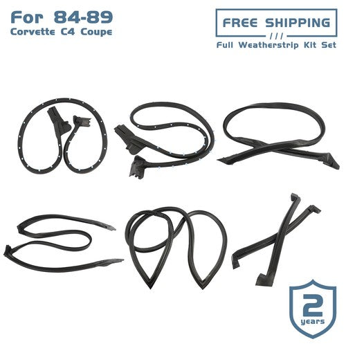 New Full Weatherstrip Kit Set Weather Strip Seal For 84-89 Corvette C4 Coupe