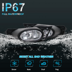 Bumper Fog Lights Driving Lamps w/Switch for 2009-2011 Honda Civic 4-Door Sedan