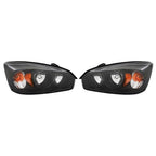 RH & LH Headlights Headlamps Housing Halogen Black For Chevy Malibu 2004-2008