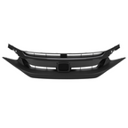 Front Bumper Glossy Black Grille Grill for 2019-21 Honda Civic Sedan Matte Mesh