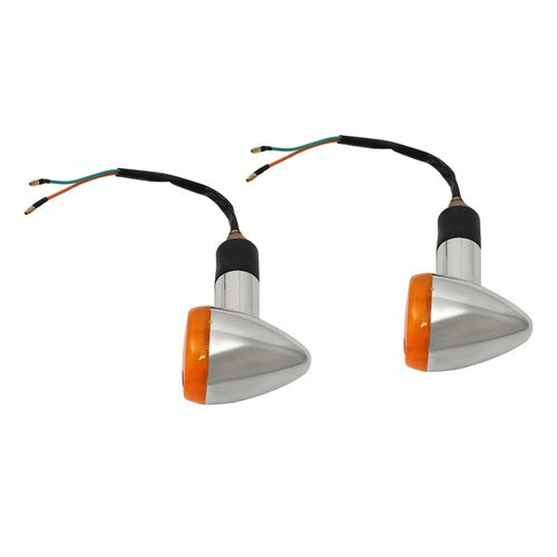 2��Amber Chrome Front Rear Turn Signal Blinker Indicator Light Motorcycle