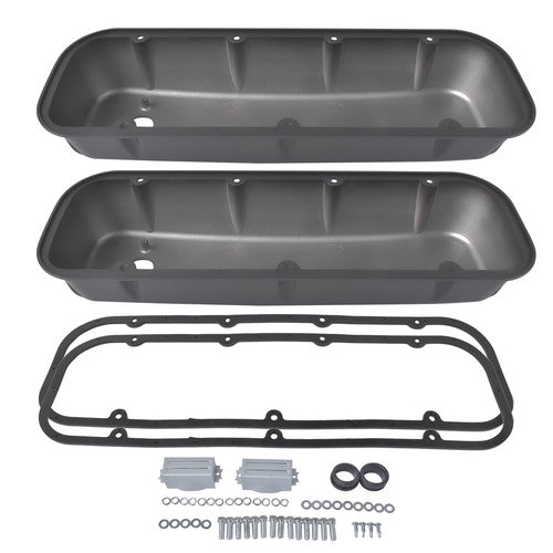 3-11/16" Tall Finned Valve Covers Polished Fits Chevy BBC 396-502 1965-1995