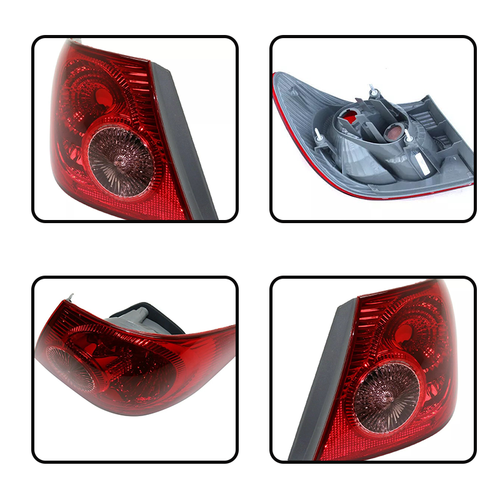 4PCS Rear Tail Lights Lamp Clear & Red Lens for 2003-2008 for Toyota Corolla