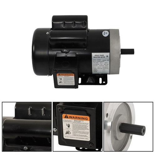 5HP Electric Motor 3450RPM 5/8" Shaft Single Phase 208-230V 56C Frame 60HZ TEFC