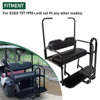 For EZGO Medalist/TXT 1995-UP Golf Cart Black Rear Flip Seat Kit W/ Grab Bar