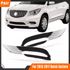 Fog Light Trim Set for 2013-2017 Buick Enclave Left Right Black Chrome 2Pc