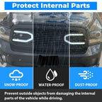 Front Upper Big Horn Black Grille Shell With Light for 2013-2018 Dodge Ram 1500