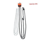 Hand chain hoist carbon steel orange 2 tons/4400 lbs 10 feet 360° swivel hook