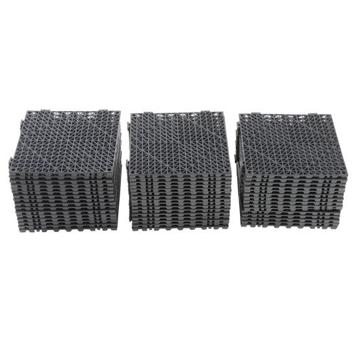 50Pack 12 x12in Interlocking Drainage Floor Tile Modular Interlocking Tile Black