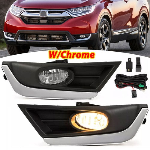 Front Fog Lights Lamps w/Bulbs Switch Wiring for 2017-2019 Honda CR-V CRV