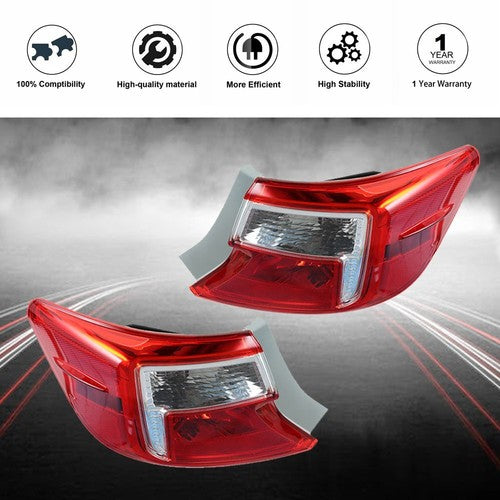Fit For Toyota Camry 2012-2014 One Pair Outer LH + RH Tail Light Brake Lamp